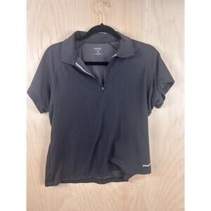 Patagonia Women’s Capilene Quarter Zip Short Sleeve Top Size L Black